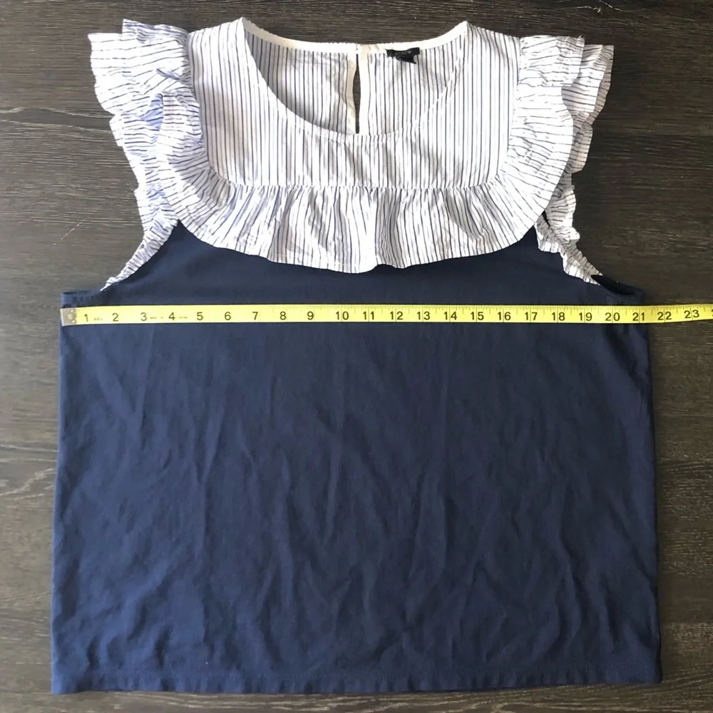 J. Crew Striped Ruffles Top